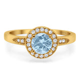 Round Natural Stone Engagement Ring