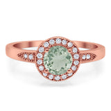 Round Natural Stone Engagement Ring