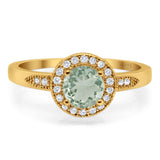 Round Natural Stone Engagement Ring