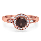 Round Natural Stone Engagement Ring