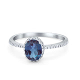 Vintage Style Oval Natural Stone Solitaire Ring