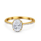 Vintage Style Oval Natural Stone Solitaire Ring