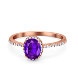 Vintage Style Oval Natural Stone Solitaire Ring