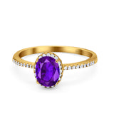 Vintage Style Oval Natural Stone Solitaire Ring