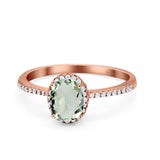 Vintage Style Oval Natural Stone Solitaire Ring