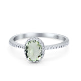 Vintage Style Oval Natural Stone Solitaire Ring