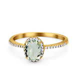 Vintage Style Oval Natural Stone Solitaire Ring