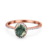 Vintage Style Oval Natural Stone Solitaire Ring