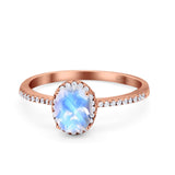 Vintage Style Oval Natural Stone Solitaire Ring