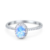 Vintage Style Oval Natural Stone Solitaire Ring