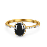 Vintage Style Oval Natural Stone Solitaire Ring