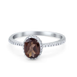 Vintage Style Oval Natural Stone Solitaire Ring