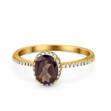 Vintage Style Oval Natural Stone Solitaire Ring