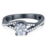 Art Deco Round Natural Stone Twisted Ring