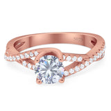 Art Deco Round Natural Stone Twisted Ring