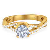 Art Deco Round Natural Stone Twisted Ring