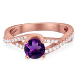 Art Deco Round Natural Stone Twisted Ring