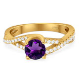 Art Deco Round Natural Stone Twisted Ring