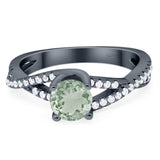 Art Deco Round Natural Stone Twisted Ring