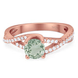 Art Deco Round Natural Stone Twisted Ring