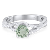 Art Deco Round Natural Stone Twisted Ring