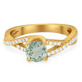 Art Deco Round Natural Stone Twisted Ring