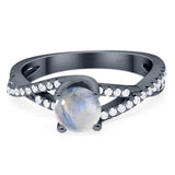 Art Deco Round Natural Stone Twisted Ring