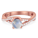 Art Deco Round Natural Stone Twisted Ring