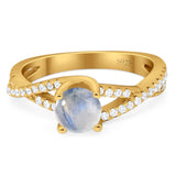 Art Deco Round Natural Stone Twisted Ring