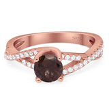 Art Deco Round Natural Stone Twisted Ring