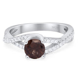 Art Deco Round Natural Stone Twisted Ring