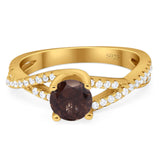 Art Deco Round Natural Stone Twisted Ring