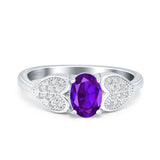 Art Deco Oval Natural Stone Promise Ring