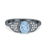 Art Deco Oval Natural Stone Promise Ring