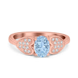 Art Deco Oval Natural Stone Promise Ring