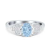 Art Deco Oval Natural Stone Promise Ring