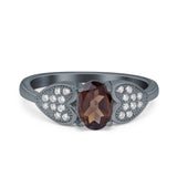 Art Deco Oval Natural Stone Promise Ring