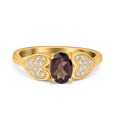 Art Deco Oval Natural Stone Promise Ring