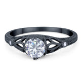 Round Natural Stone Leaf Vintage Style Ring