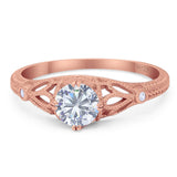 Round Natural Stone Leaf Vintage Style Ring