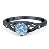 Round Natural Stone Leaf Vintage Style Ring