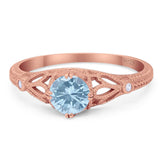 Round Natural Stone Leaf Vintage Style Ring