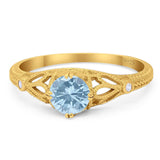 Round Natural Stone Leaf Vintage Style Ring