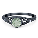 Round Natural Stone Leaf Vintage Style Ring