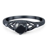 Round Natural Stone Leaf Vintage Style Ring