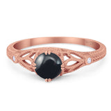 Round Natural Stone Leaf Vintage Style Ring