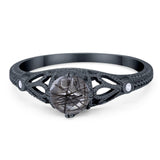 Round Natural Stone Leaf Vintage Style Ring