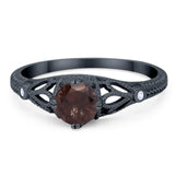 Round Natural Stone Leaf Vintage Style Ring