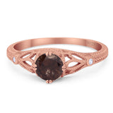 Round Natural Stone Leaf Vintage Style Ring