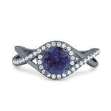 Round Natural Stone Twisted Ring